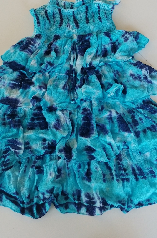 Swim cover up in tie dye blue